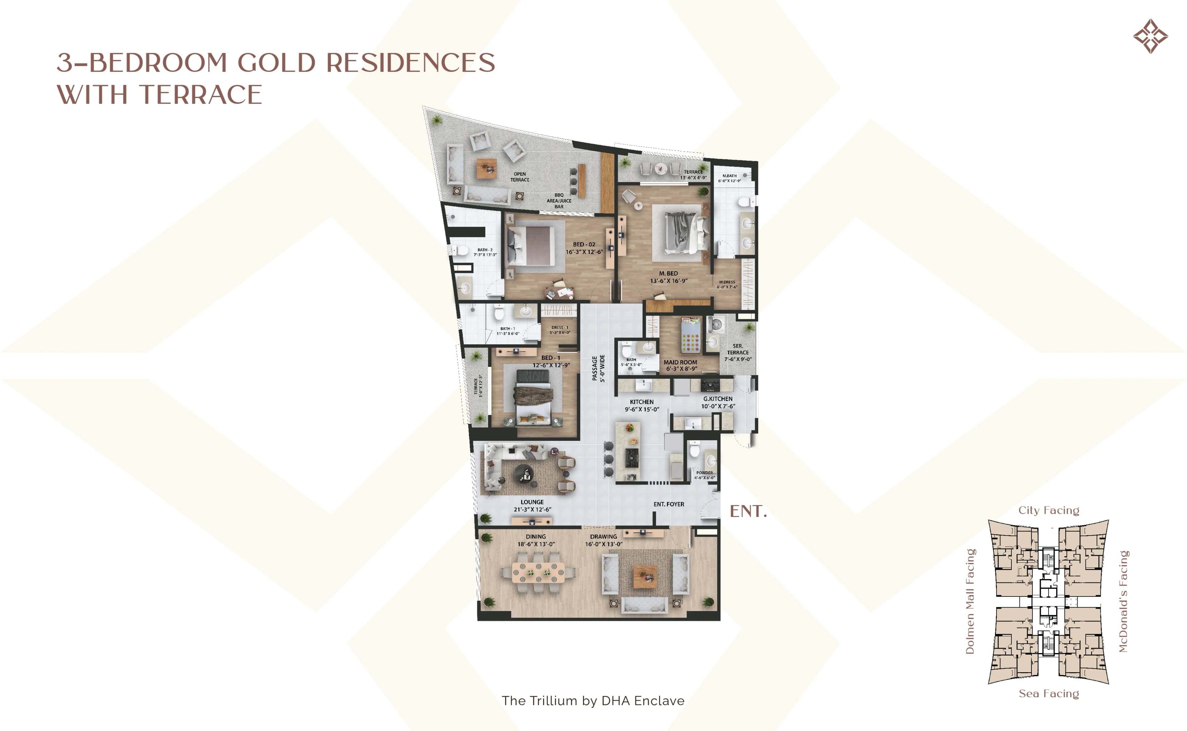 3 Bedroom with Terrace — photo 1